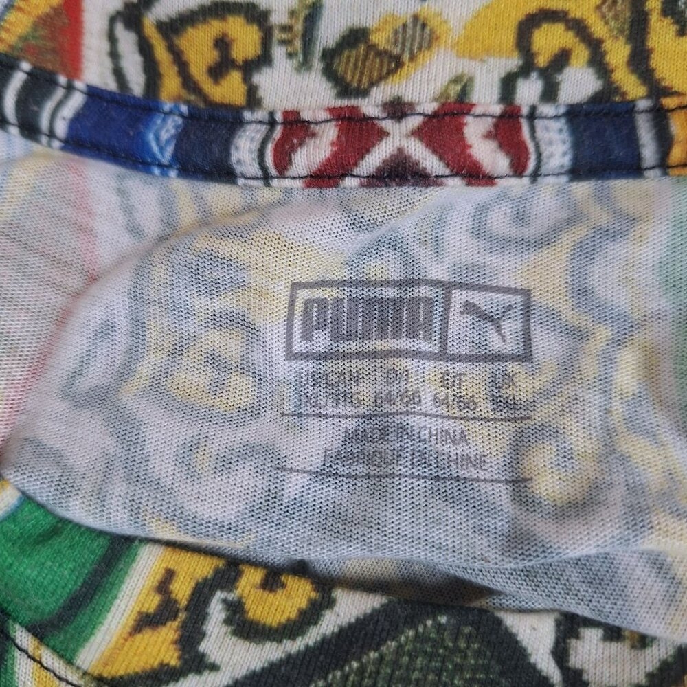 Vintage Puma Multicolor Graphic Short-Sleeve Shirt Mens XL 100% Cotton - Picture 3 of 4